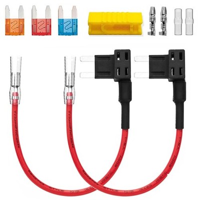 2 Stück 12V-24V ACS Kleiner Add-A-Circuit Sicherungsadapter mit KabelbaumKlei...