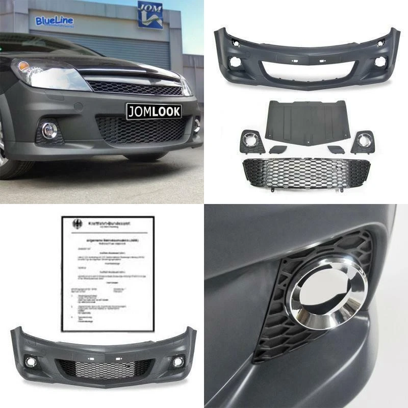 Kit Phares + Pare-chocs Avant Pour Opel Astra J - Compatible DEPO/TYC, Chromé/noir