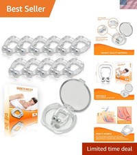 Flexible Silicone Nose Clips - Reusable Snoring Aid for Peaceful Sleep 12-Pack