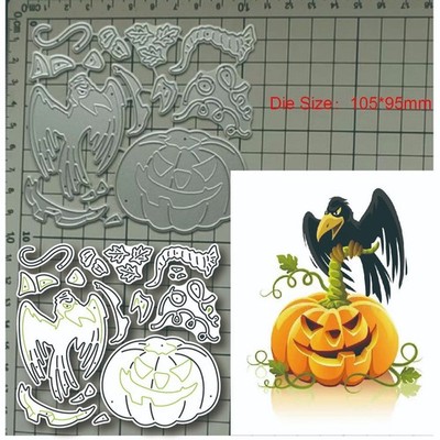 Halloween Pumpkin Crow Metal Cutting Dies Scrapbooking Card Making Craft