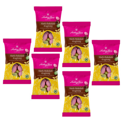 6x Anthon Berg Drageed Chocolate Eggs 80g | Dark Chocolate Easter Candy