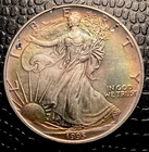 1995 American Silver Eagle $1 Details Coin Strong Eye Appeal Toned Original