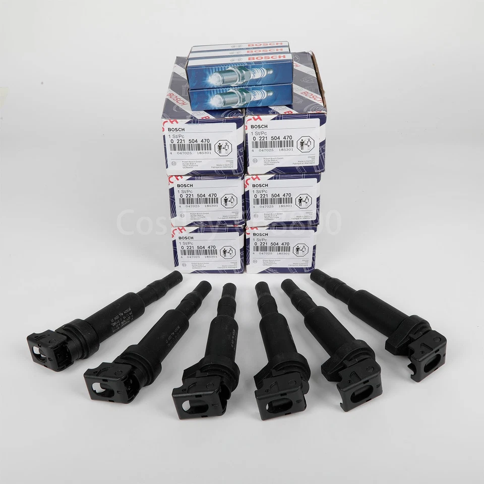 6X BOSCH Ignition Coils &Spark Plugs FR7NPP332 Fit for BMW E82 E90 E92 128i 328i Foto 3 de 4