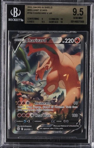 2022 POKEMON SWORD & SHIELD BRILLIANT STARS ULTRA RARE CHARIZARD V BGS 9.5
