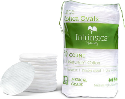 Large 3  Oval Cotton Pads for Face (50 Count), Premium 100% Pure Cotton Makeup R