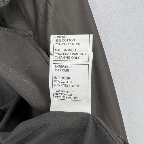 DOMA Leather Moto Jacket Womens Large Gray Taupe Zipper Detail Biker - Picture 12 of 14