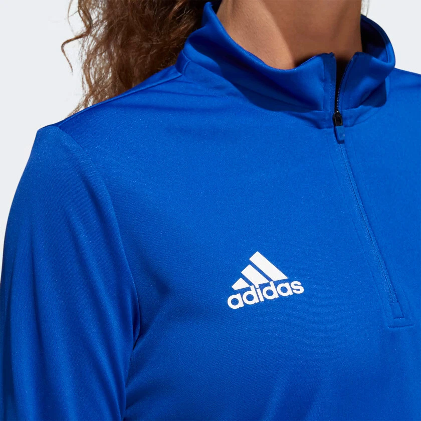 Camiseta para correr Adidas para mujer manga larga 1/4 cremallera azul grande venta al por menor $65 Foto 2 de 4