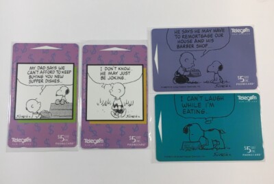 Peanuts Rare Phone Cards Telecom New Zealand Snoopy Set Of 4 (7179