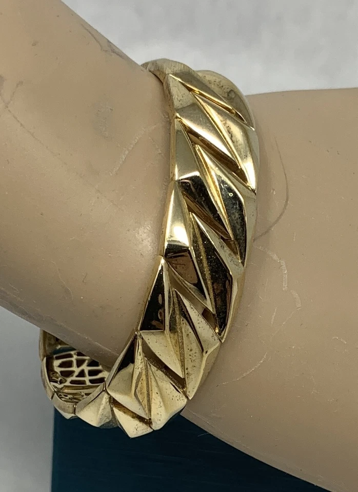 Roberto Coin Sterling Silver Bracelet Flex Cuff Vermeil TFS 5/8" Wide - Image 2 of 4