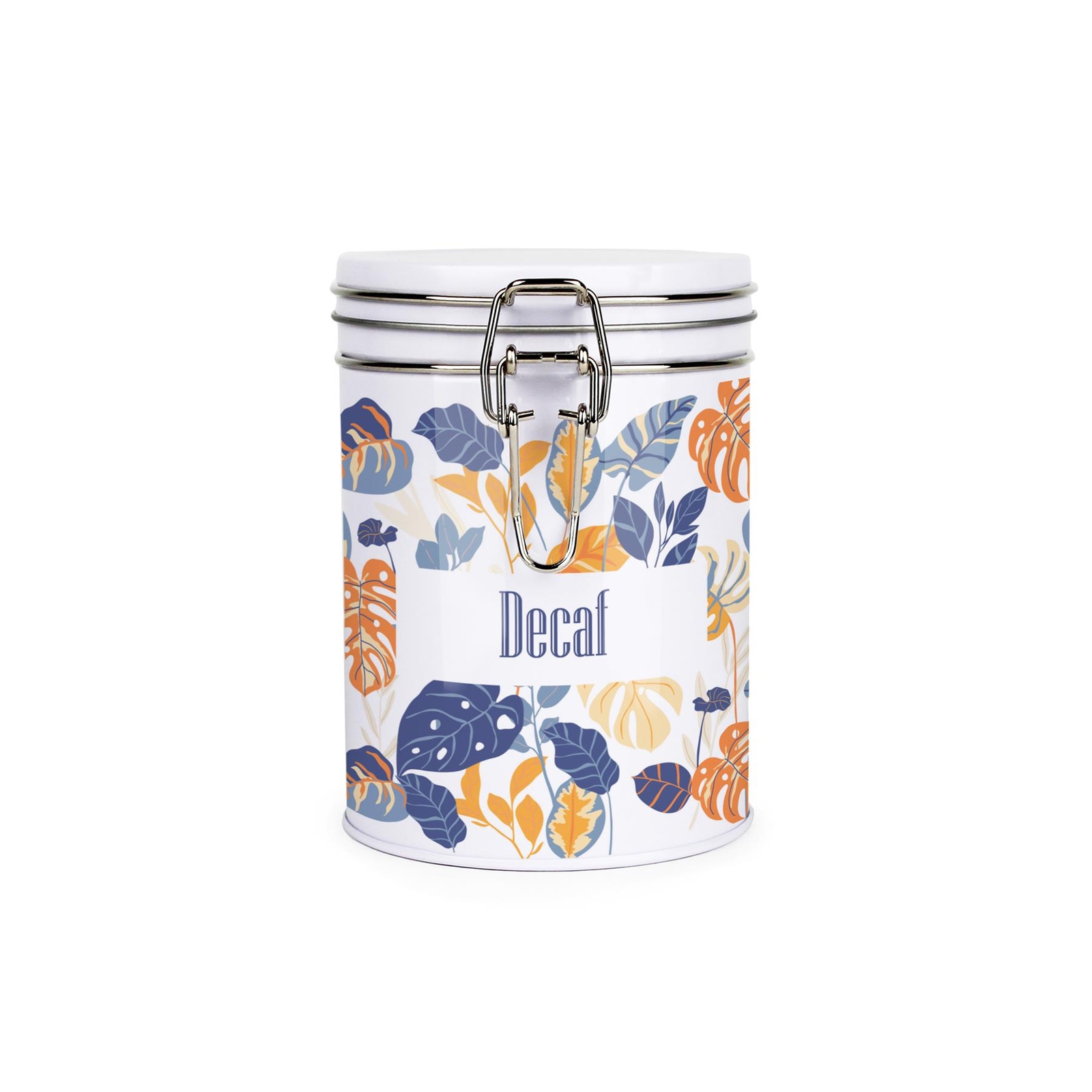 Purely Home Orange Leaves Hot Drinks Canister - Decaf Storage Gift Tin
