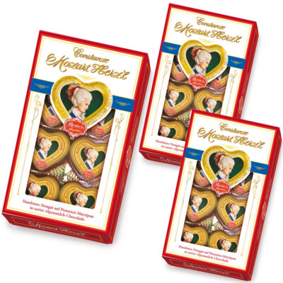 Reber Constanze Mozart Herzl 8 gefüllte Herz Pralinen 80g 3er Pack