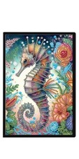 5D Diamond Painting Kit Seahorse Notebook/Sketchbook - Crystal Special Shapes