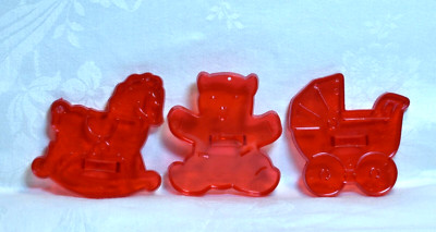 HRM Vintage Design Cookie Cutter Baby Shower - Rocking Horse Teddy Bear Stroller