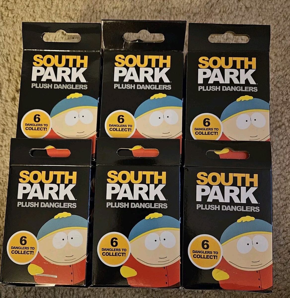SOUTH PARK PLUSH DANGLERS COMPLETE SET OF 6 CARTMAN / KENNY