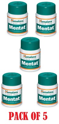 Himalaya Mentat Tablet Pack of 5 | Herbal Brain Support | Exp 09-2028 | Natural