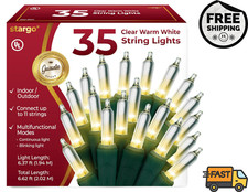 Clear Warm White Christmas Lights - 6.3 Ft. String of 35 Incandescent Mini B
