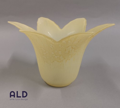 Ricambio lampadario lampada lume applique tris bocce vetro giallo attacco e14 - Foto 6 di 6