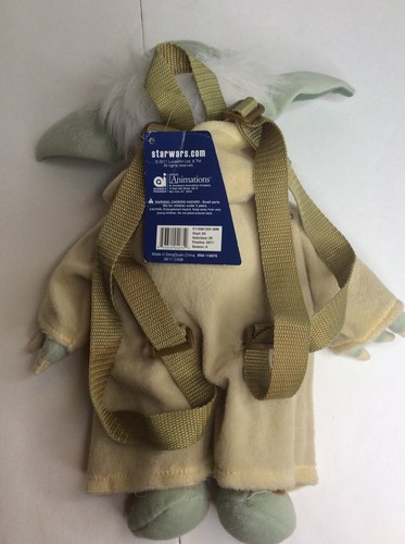 Disney Star Wars Yoda Stuffed Plush Doll BackPack Buddies Bag 15in Free Pin NEW - Picture 2 of 7
