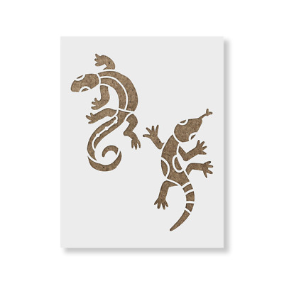 Aztec Lizards Stencil - Durable & Reusable Mylar Stencils