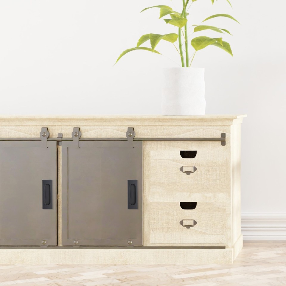 4.72 Inch Matte Black Recessed Flush Finger Pulls for Closet Door