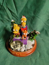 Simpsons Bradford Illuminated Christmas Ornament 2003 DASHING THROUGH THE SNOW