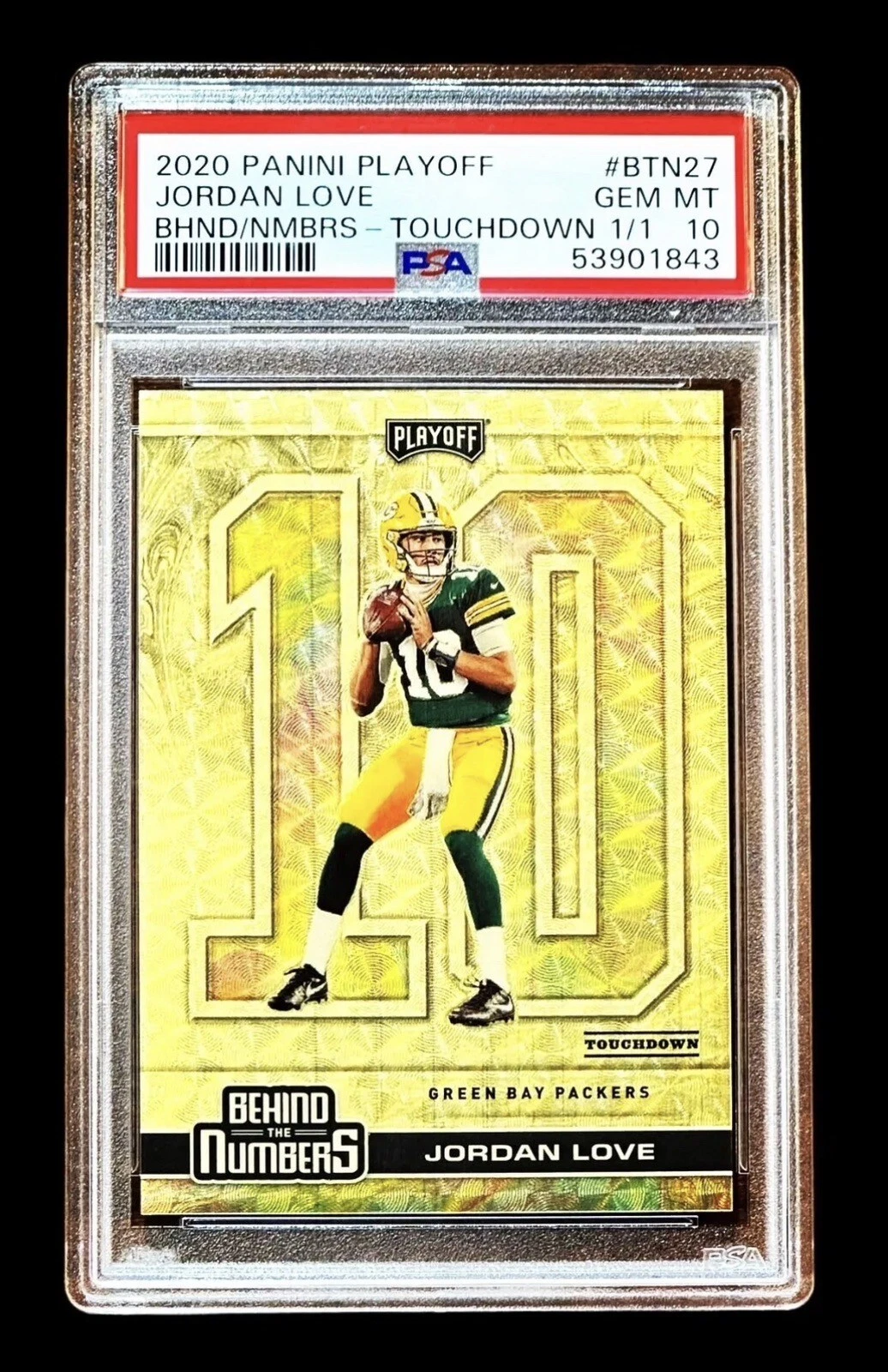 Jordan Love Panini Playoff Behind the Numbers #BTN27 Touchdown 1/1