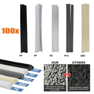 100X PVC/PP/ABS/PE Schweißstäbe Kunststoff Schweissen Kunststoffschweißdraht Set