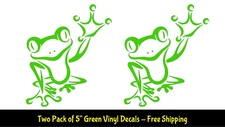 Tree Frogs Two 5" x 4" Green Vinyl Decals Car Windows Laptop Tablet