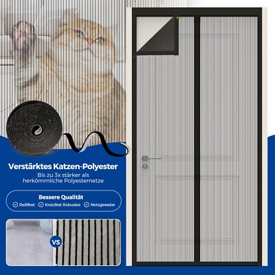 Magnet-Fliegengitter Tür, 75x240 Cm, Automatisch Schließend – Einfach Mit Klebeband Montieren, Ohne Bohren