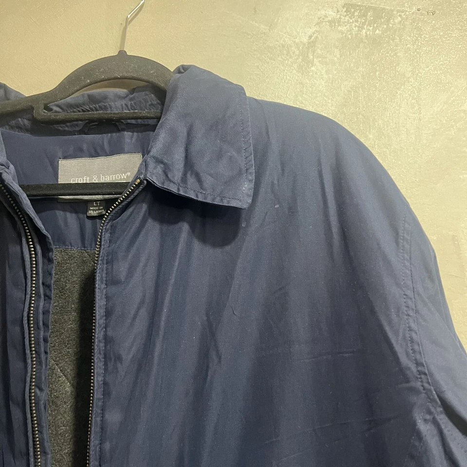 Chaqueta Croft & Barrow Cremallera Ultimate Stain Defense Abrigo Forrado Azul Marino Para Hombre LT Foto 4 de 4