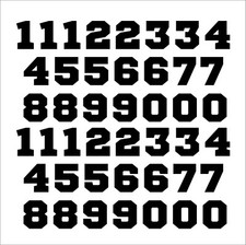 Sport Helmet Number Vinyl Decals Set 44 Stickers Numbers Select Color Sz 1 - 4