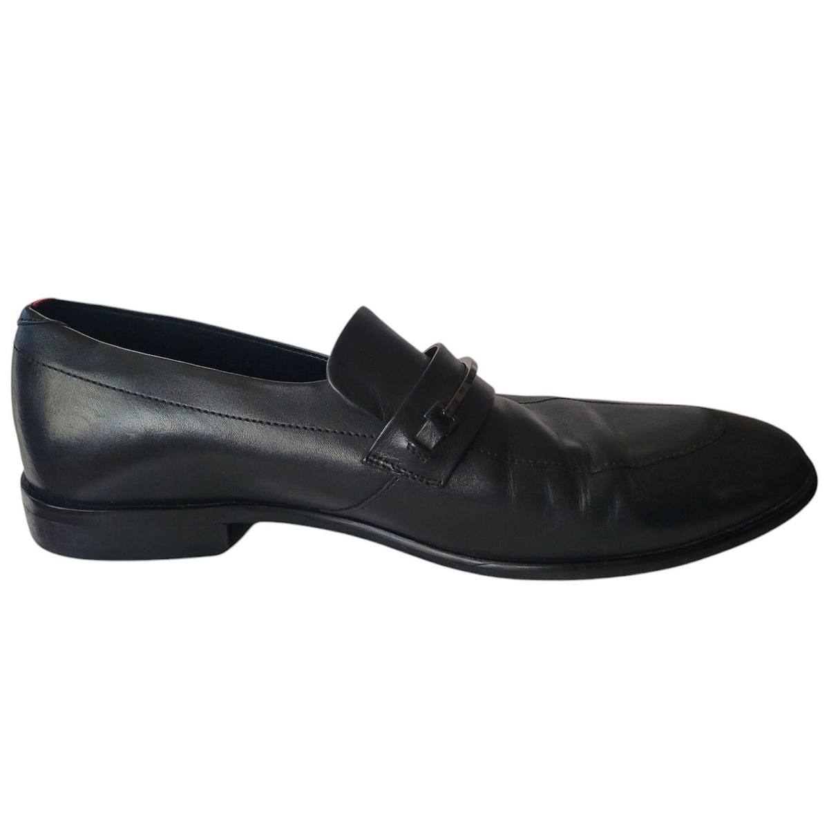 Boss Hugo Boss Men\'s Black Leather Loafers Dress Shoes Size 8.5 US BOSS - Dressletic loafers in soft leather - Dark Brown main image 2