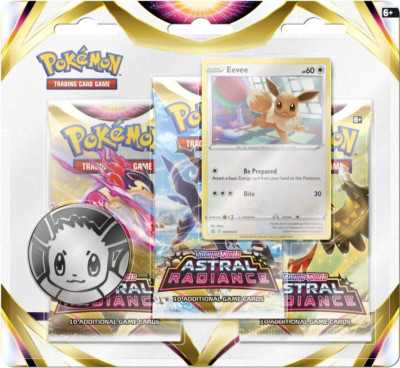 Pokémon - Astral Radiance 3 Booster Pack Blister - Eevee / Evoli - EN - NEU OVP