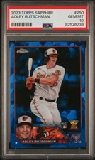 2023 Topps Chrome Sapphire Adley Rutschman Rookie PSA 10 #250 Baltimore Orioles