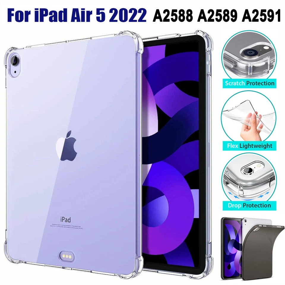 Shockproof Clear TPU Case Cover For iPad Air 4/5th 10.9" 2022 Pro 11 12.9 10.2" - Image 2 of 4