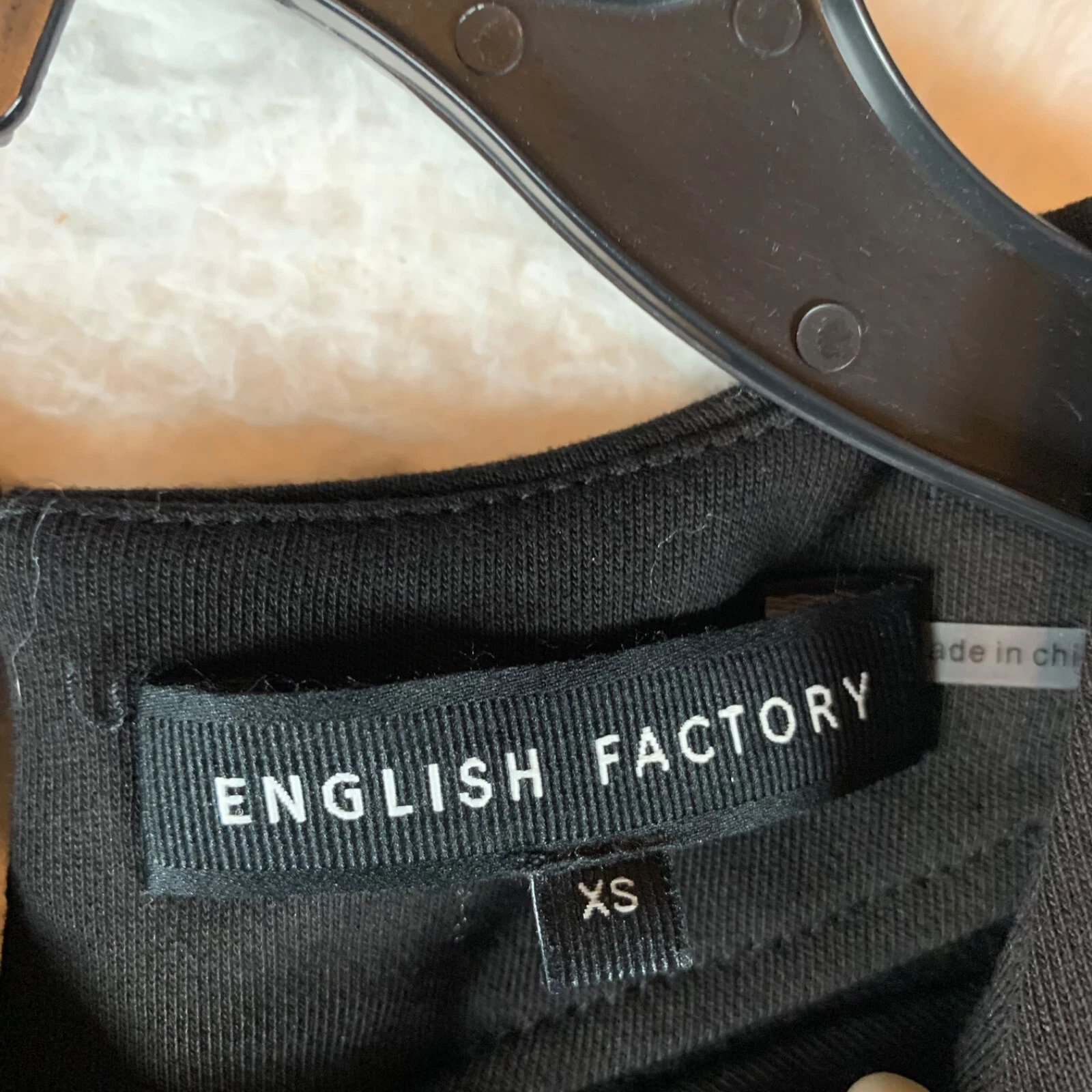 VETEMENTS Mini abito donna English Factory plissettato manica a sbuffo casual nero taglia XS