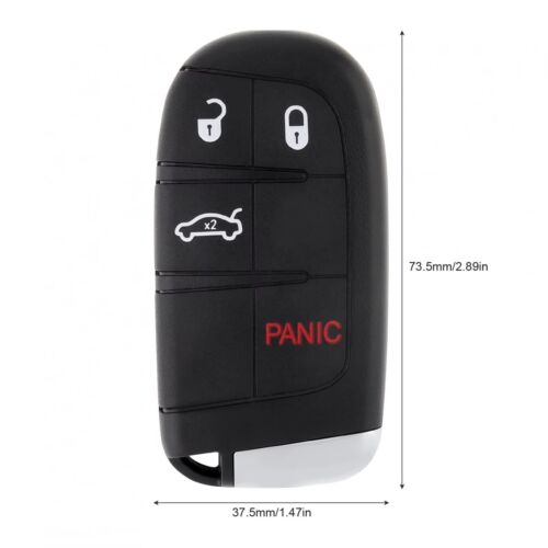 4buttons Remote Key Shell For Chrysler 300C Dodge Car Key Cover Case Replacement - Picture 3 of 6