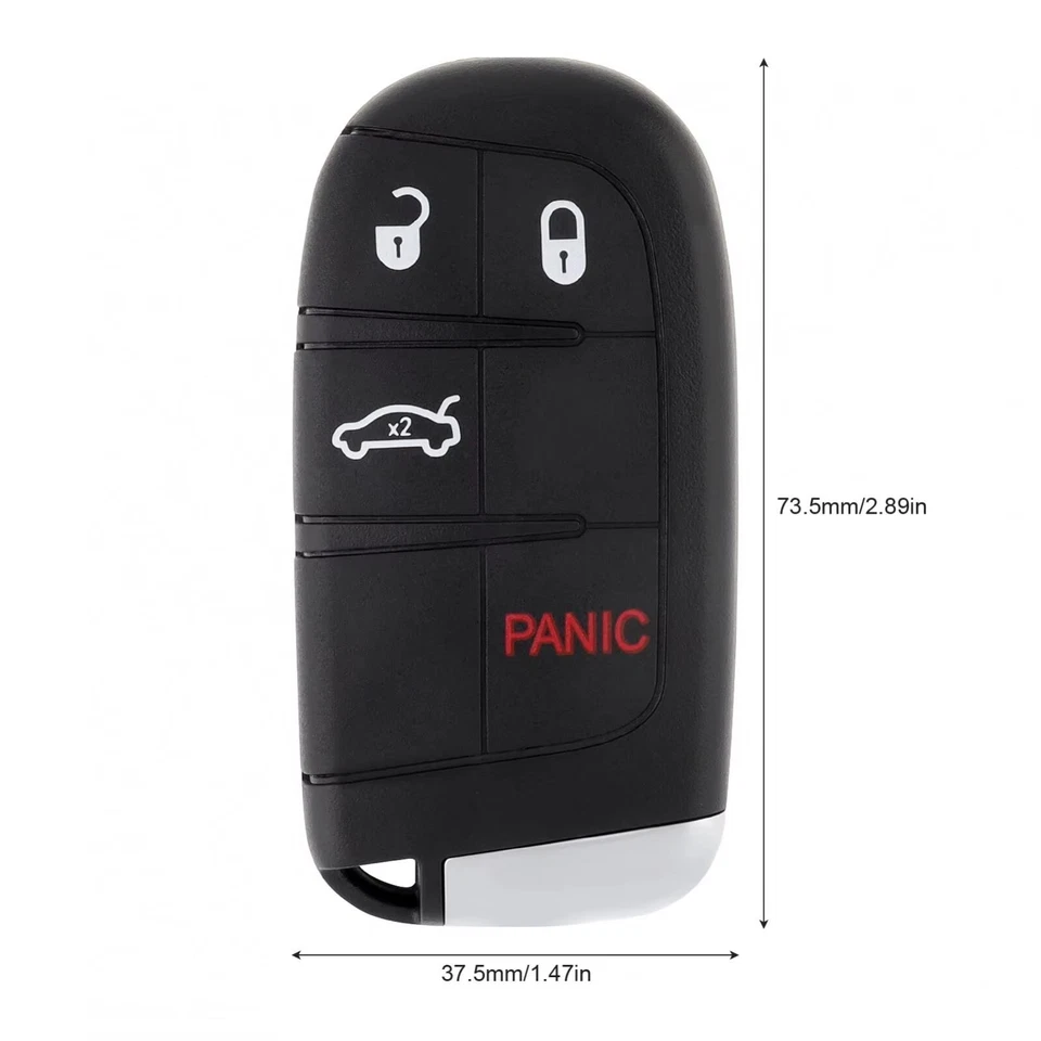 Capa chave controle remoto 4 botões para Chrysler 300C Dodge carro chave capa substituição - Imagem 3 de 4