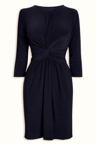 navy twist front dress