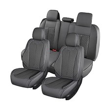 Car Seat Covers Leather Seat Covers 5 Seats, Automotive Seat Full Set Gray