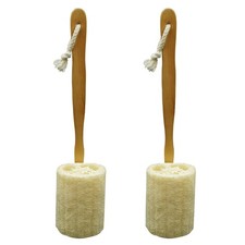 Natural Exfoliating Loofah Luffa Loofa Back Sponge Scrubber Brush with Long W...