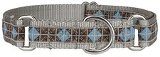 Country Brook Petz Blue  Brown Diamond on Silver Martingale Dog Collar Closeout