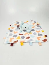 Parents Choice Elephant Lovey Baby Security Blanket Shapes Yellow Blue 