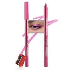 evpct Hot Pink Glitter Eyeliner Pencils for Eyes, Pink Metallic Shimmer Eye L...