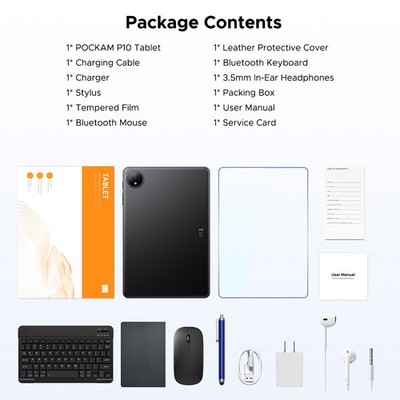 POCKAM P10 Android 16 Tablet 10.1 inch Tablet 48GB+128GB 7000mAh
