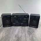 RCA Boombox Radio Stereo Speakers Cassette High Speed Dub Tested Works RP-7879A