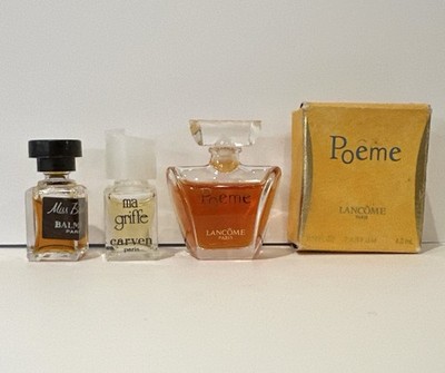 Lancôme Poême Parfum 4 ml Boxed + Miss Balmain & Ma Griffe Minis Vintage Set