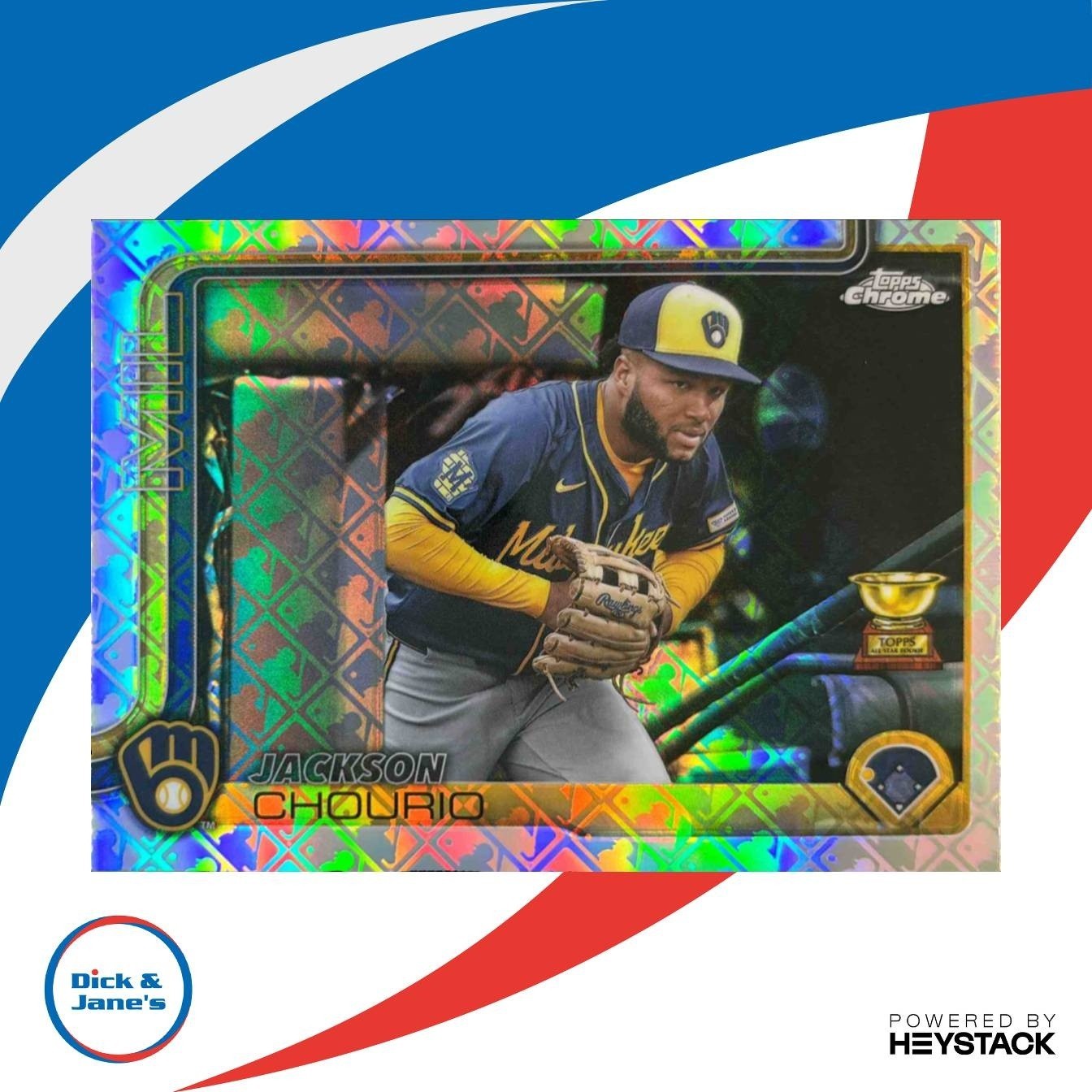 2025 Topps Chrome Jackson Chourio Image Variation LogoFractor #262 Brewers