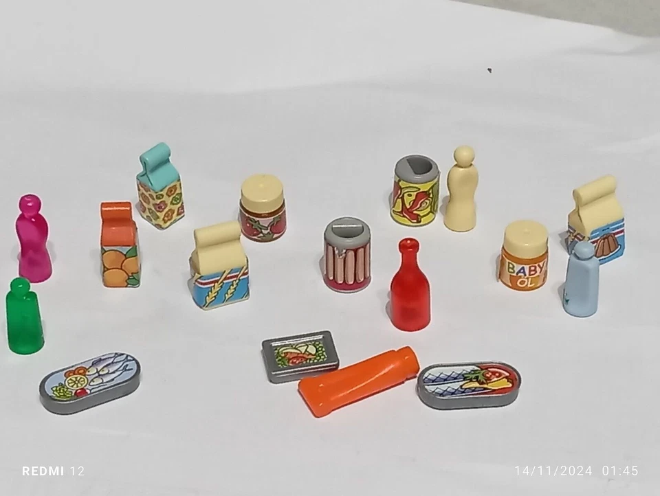 PLAYMOBIL LOT POTS CONSERVES CUISINE MARCHÉ RÉFRIGÉRATEUR MAGASIN... - Photo 1/1