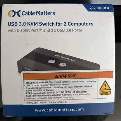 Cable Matters Dual 4K 60Hz USB C KVM Switch 2 Computers/KVM Switch USB 